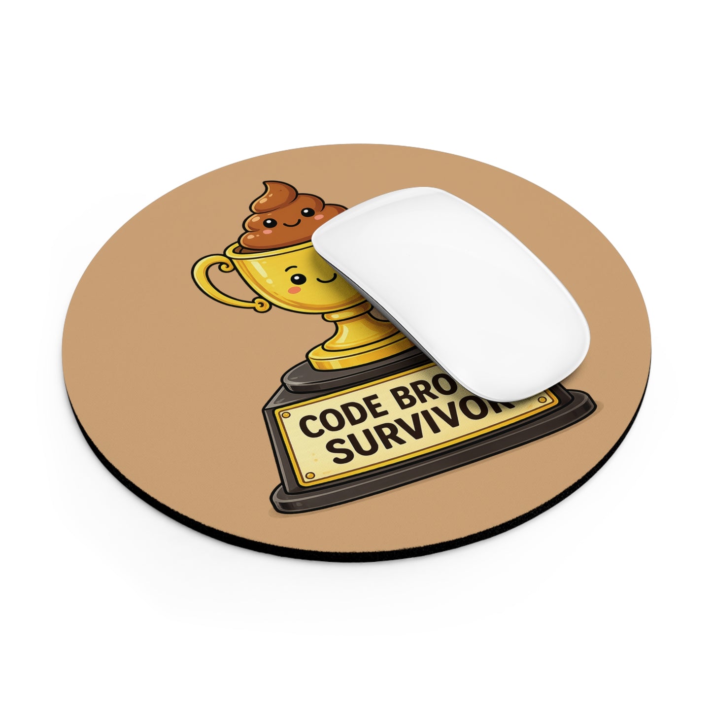 Code Brown Survivor Mouse Pad | Funny Nurse Desk Accessory | Dark Humor CNA RN Gift