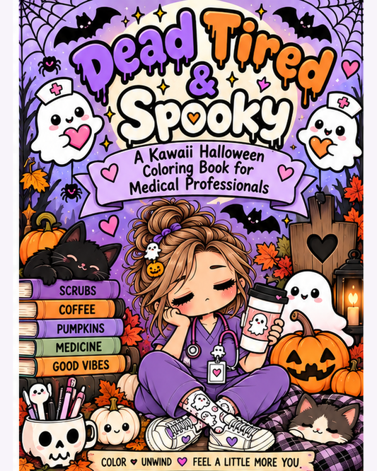 Dead Tired & Spooky: A Kawaii Halloween Coloring Book for Nurses