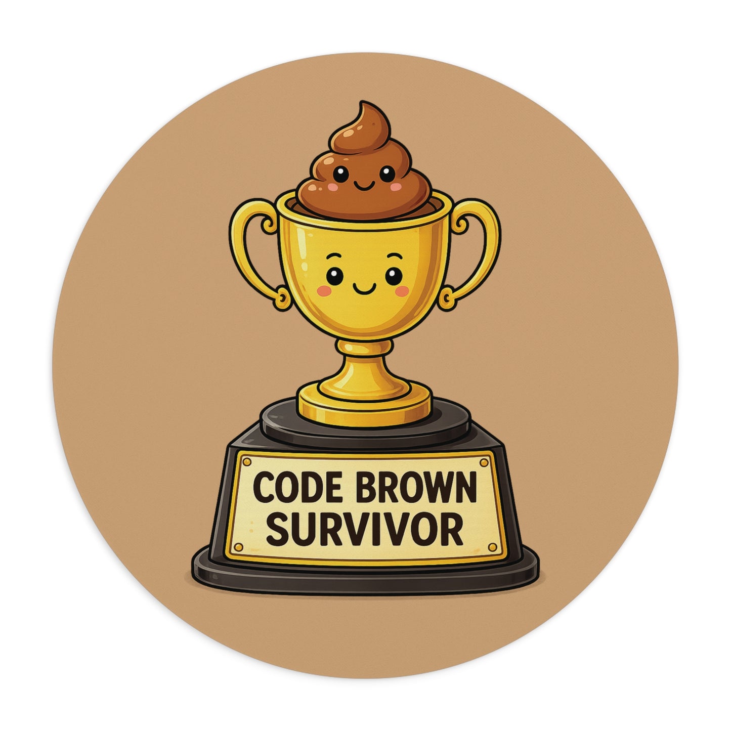 Code Brown Survivor Mouse Pad | Funny Nurse Desk Accessory | Dark Humor CNA RN Gift