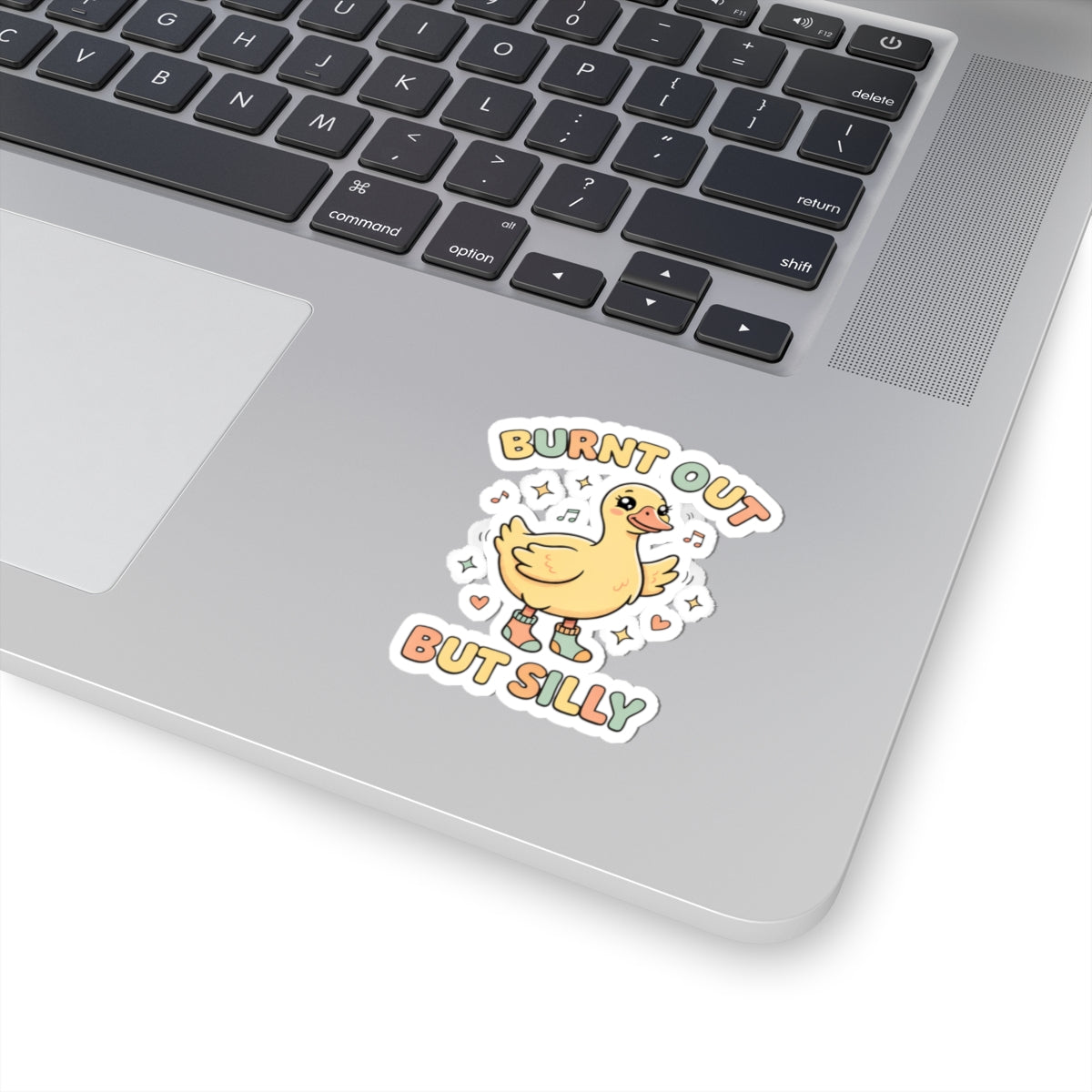 Burnt Out But Silly Sticker | Funny Nurse Sticker | Cute Goose Sticker | Burnout Humor | Healthcare Worker Gift | Aesthetic Vinyl Sticker