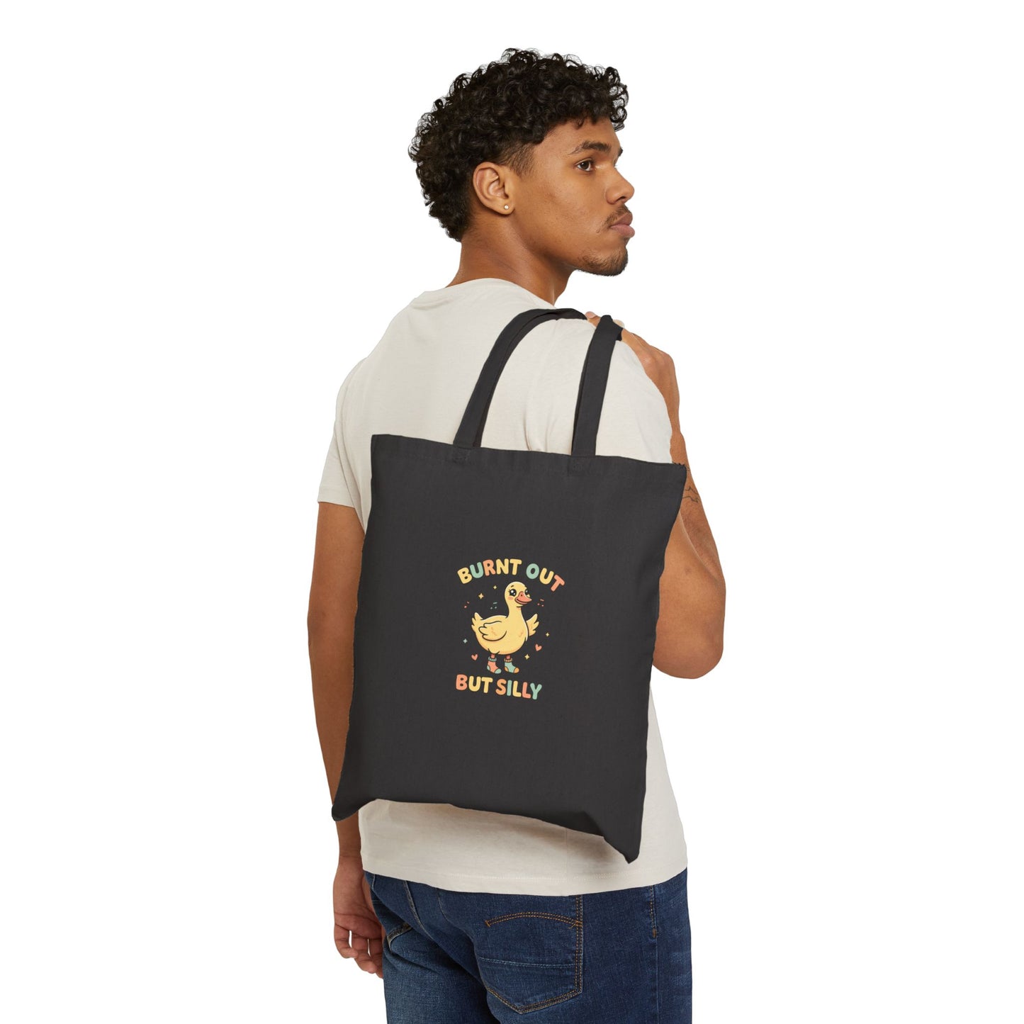 Burnt Out But Silly Tote Bag | Funny Nurse Tote | Cute Goose Bag | Burnout Humor Gift | Aesthetic Canvas Tote | Healthcare Worker Gift