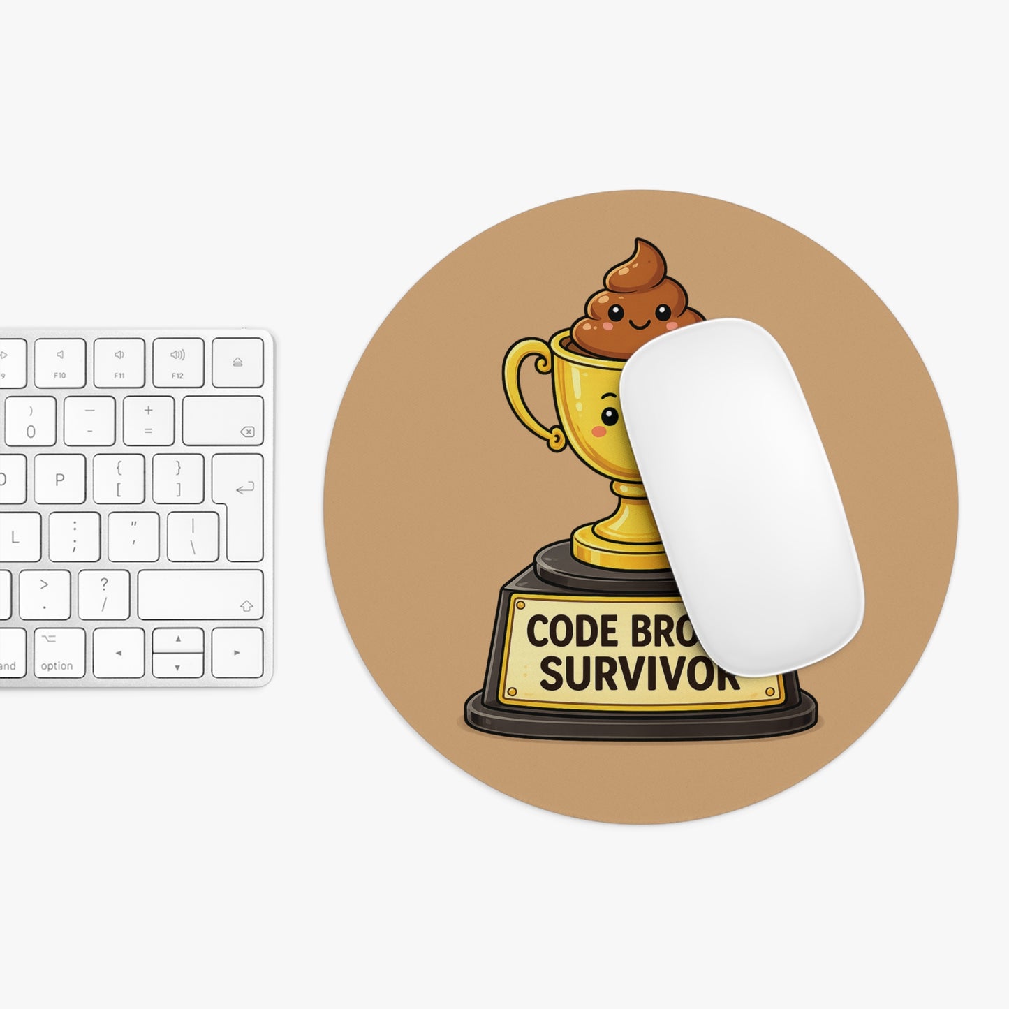 Code Brown Survivor Mouse Pad | Funny Nurse Desk Accessory | Dark Humor CNA RN Gift