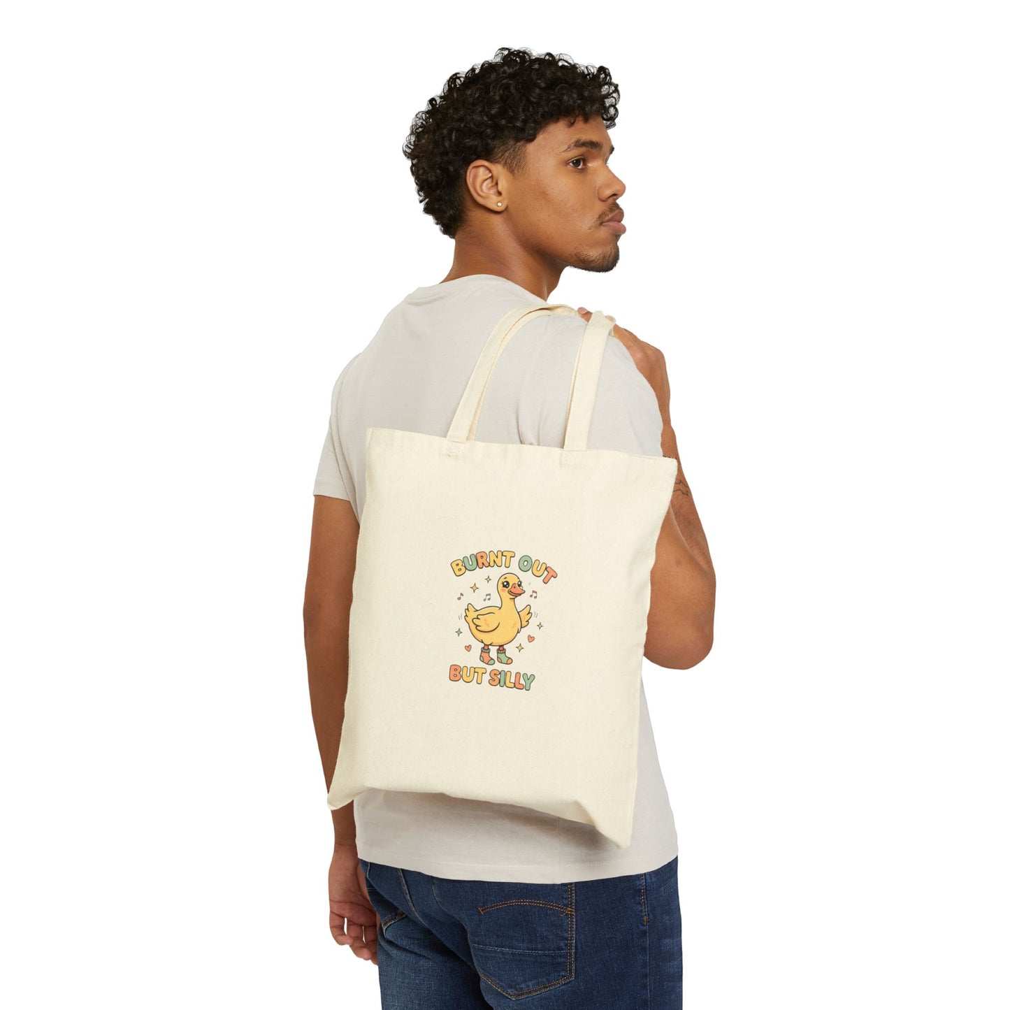 Burnt Out But Silly Tote Bag | Funny Nurse Tote | Cute Goose Bag | Burnout Humor Gift | Aesthetic Canvas Tote | Healthcare Worker Gift