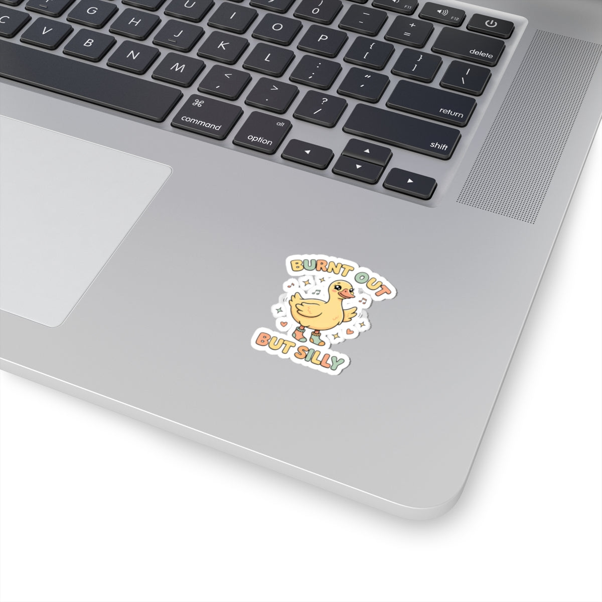 Burnt Out But Silly Sticker | Funny Nurse Sticker | Cute Goose Sticker | Burnout Humor | Healthcare Worker Gift | Aesthetic Vinyl Sticker