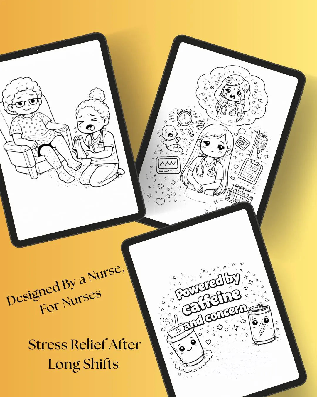 Code Brown Survivor Coloring Book | Dark Humor Nurse Stress Relief (Digital Download)